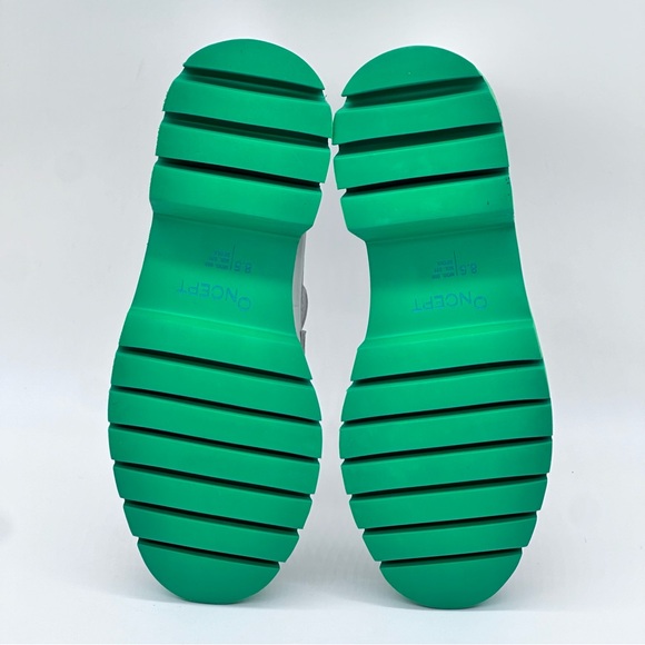 Stylish White and Green Women's Loafers - Picture 8 of 8